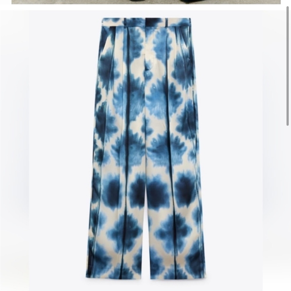 NWT Zara Satin Effect Printed Pants size S